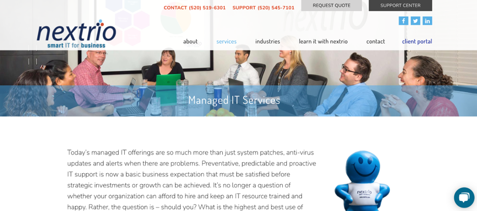 nextrio service page screenshot